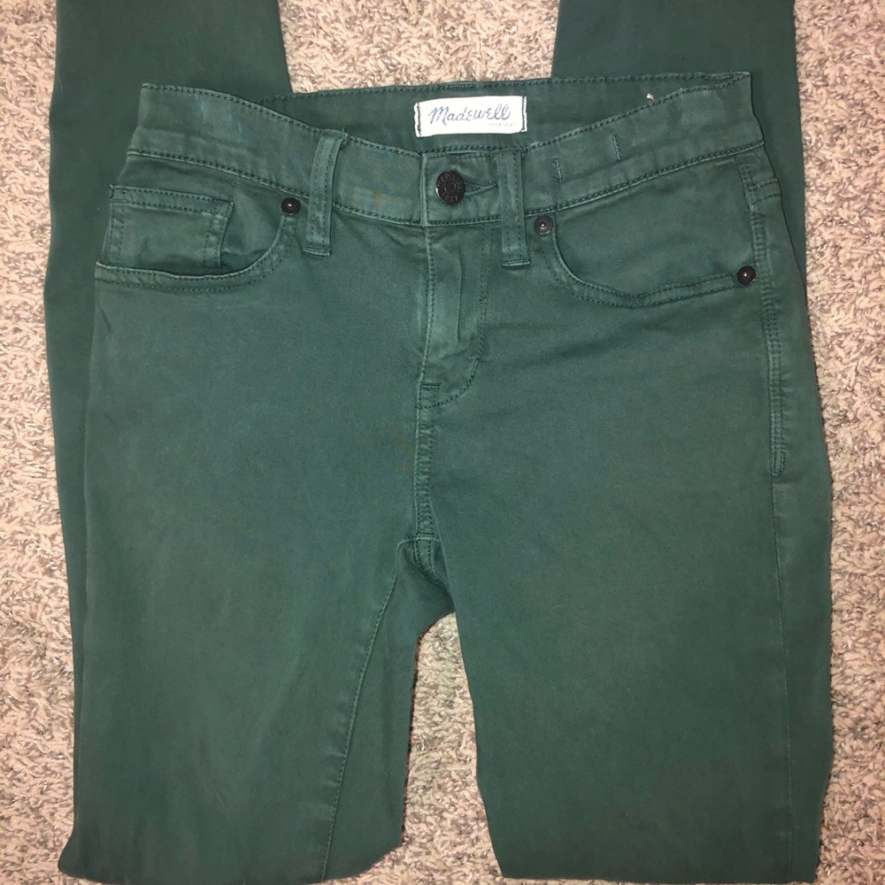 Madewell Skinny Sateen Green Jeans
